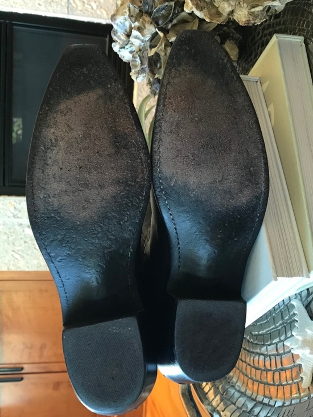 LUCCHESE MODERN COWGIRL CHIC BLACK LEATHER ELEVATED WESTERN SNIP TOE BOOTS - Picture 9 of 14